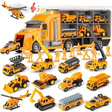25 in 1 Die-cast Pull Back Construction Truck Vehicle Toys for 3-7Year Old Bo...
