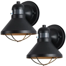 2 Pack Motion Sensor Outdoor LED Wall Light Dusk to Dawn Exterior Sconce Ligh...