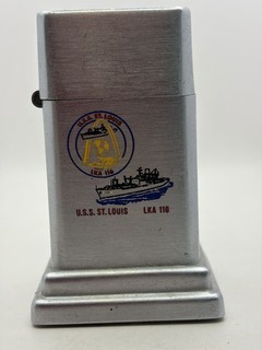 ZIPPO BARCROFT TABLE LIGHTER 'USS ST LOUIS LKA 116'