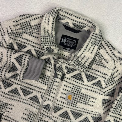 Carhartt Jacket Womens M (8-10) Sherpa Fleece Relaxed Fit Aztec Zip DJ3913-W