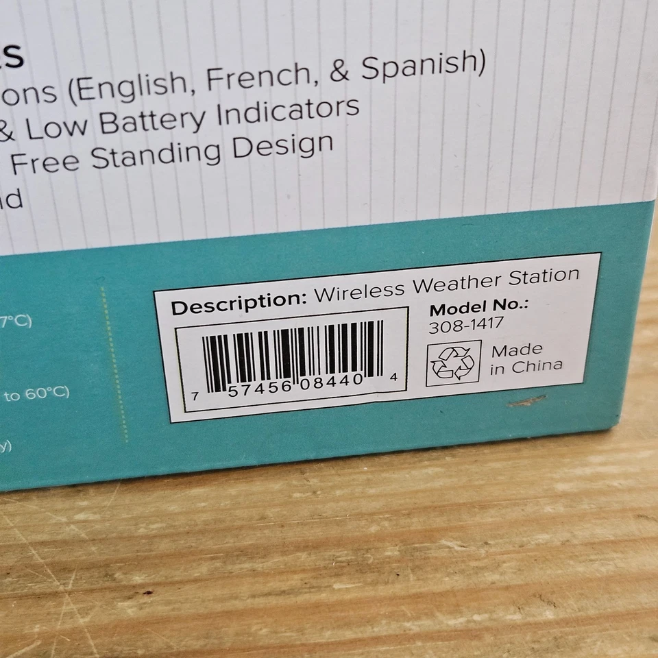 308-1417 La Crosse Technology Atomic Forecast Weather Station with TX141TH-BV3 - Image 4 of 4