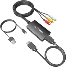 Male RCA in to HDMI Out Cable Converter Adapter with and Black