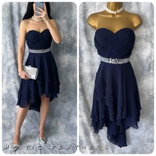 Women’s LIPSY Navy Embellished Waist Prom Evening Party Cocktail Dress Size 6 UK