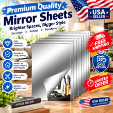 10 Pack Flexible Mirror Sheets Decorative Self Adhesive Mirror Tiles, 8x10 Inch
