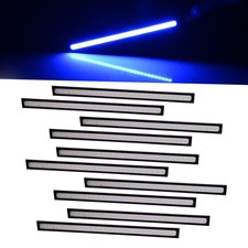 10x Blue 6w Car 12v Led Strip Drl Daytime Running Lights Day Driving Cob Lamp 10x Blue 6w Car 12v Led Strip Drl Daytime Running Lights Day Driving Cob Lamp
