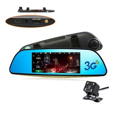 7 inch 3G Car Rear View Mirror DVR GPS WIFI Dash Camera Recorder 1+16G Bluetooth
