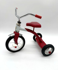 Vintage Roadmaster Doll Size Tricycle Red  White Metal Toy 11  Tall x 13  Long