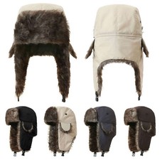Warm Winter Hat for Ushanka Russian Ski Hunting Hat with Earflaps Windproof Men