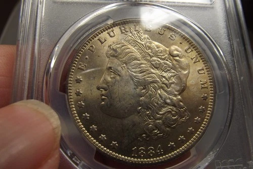 1884-O Morgan Silver Dollar PCGS MS62 Gorgeous reverse toning!