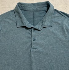 Lululemon Evolution Heathered Teal Stretch Peformance Golf Polo Shirt Men's S