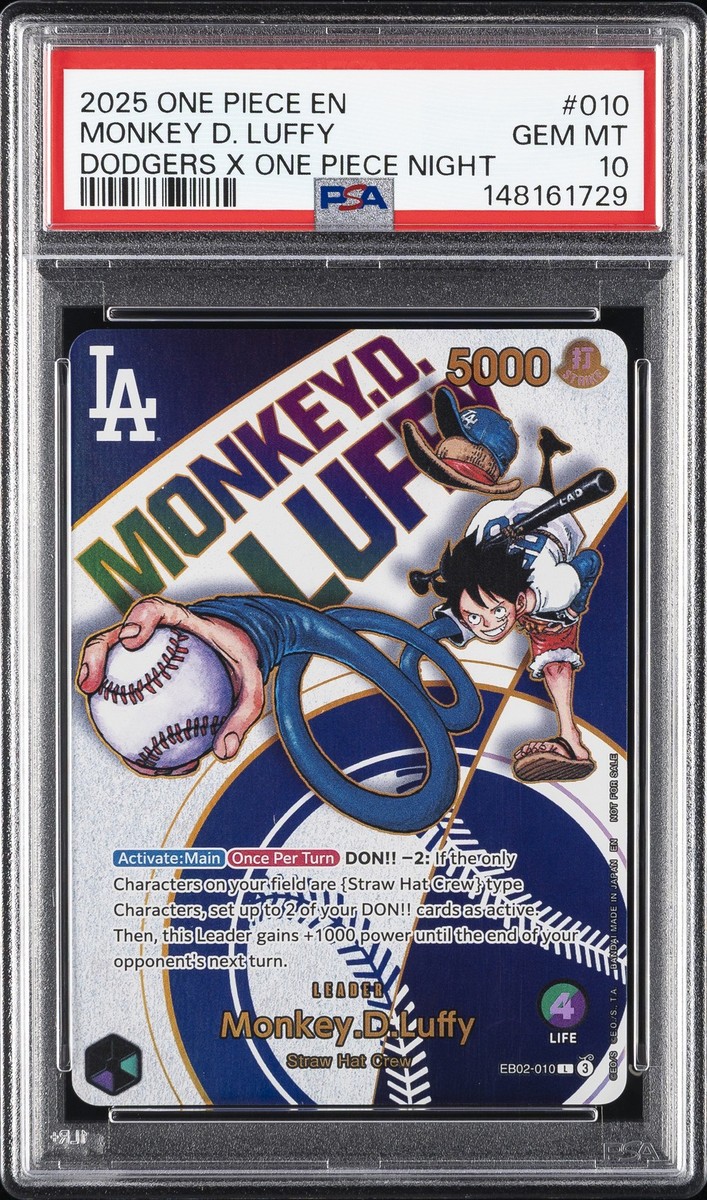 ドジャース✖️ワンピースホワイトヘルメットとDodgerマガジン 2025 ONE PIECE PROMOS DODGERS X ONE PIECE NIGHT #010 MONKEY D