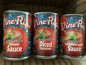 6 Cans Total VINE RIPE LOW SODIUM TOMATO PASTE/ SAUCE/DICED  BBD 2026 2027