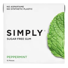 SIMPLY Gum | Dental | Xylitol Chewing - Sugar 15 Count (Pack of 6) 