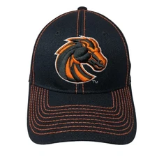 Zephyr Fitted Hat Black Orange S Boise State Broncos Hat NCAA Embroidered Logo