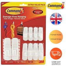 3M Command Hook Stripes Damage Free Hanging Combo Pack Holds Strongly - 10 Hooks