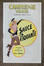 Audrey Hepburn Sauce Piquante 1950 Cambridge Theatre Original Programme * Rare *