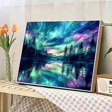 Magische Nordlichter &ndash; Malen Nach Zahlen Kunstwerk 40&times;50 cm