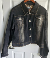 BEREK Denim Jacket XL Takako Sakon Rhinestone Snap Blue Jean Jacket Excellent