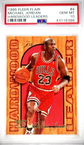 1995 Michael Jordan Fleer Flair Hardwood Leaders PSA 10 Gold Letters Pristine #4