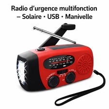 Radio d’Urgence Solaire Dynamo 3-en-1 Lampe LED Powerbank Portable