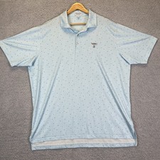 Peter Millar Men's XL Polo Shirt Blue Pattern Summer Comfort Performance Golf