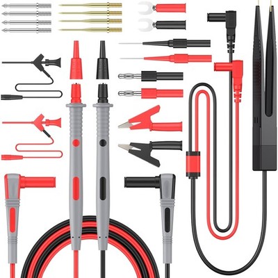 Multimeter Messleitung Kit 21 in 1 - Elektrische Messleitungen mit Klemmen Ba...