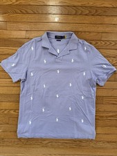 Polo Ralph Lauren All Over Polo Horse Shirt Short Sleeve Men Classic Fit Large