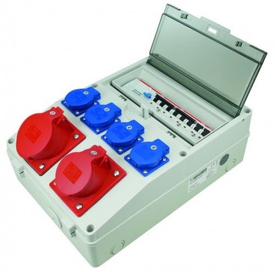 PROTEC.class 05106359 PWV4u2 4fach 2fach CEE m. Sicherung Wandverteiler