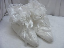 ADULT BABY SISSY BOOTIES WHITE PVC SLIPPERS PADDED OPT 