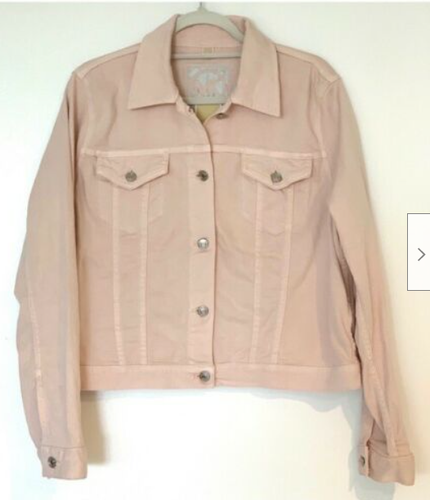 Button Front Denim Jacket Blossom Pink 