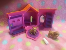 Doll Dollhouse Folding Dog House Puppies Pets with Bottles Toy 5 Accessory Set