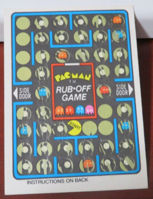 NS152 1980 FLEER PAC MAN STICKER RUB OFF GAME