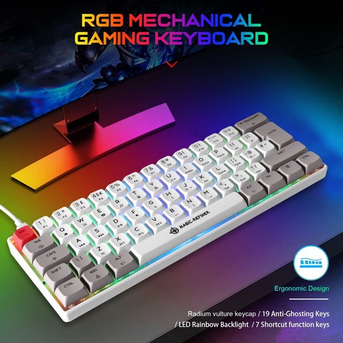 60% Wired Mechanical Keyboard Mixed Color,PBT Dye-Sub XDA Keycaps,RGB for Gamers - Picture 16 of 63