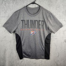 OKC Thunder Shirt Men's Size M Gray / Black T-Shirt Pullover Oklahoma City NBA