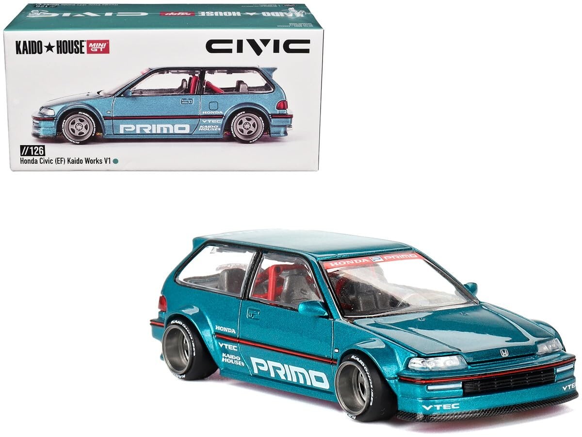 Kaido House x Mini GT Honda Civic EF Kaido Works V1 Tahitian Green