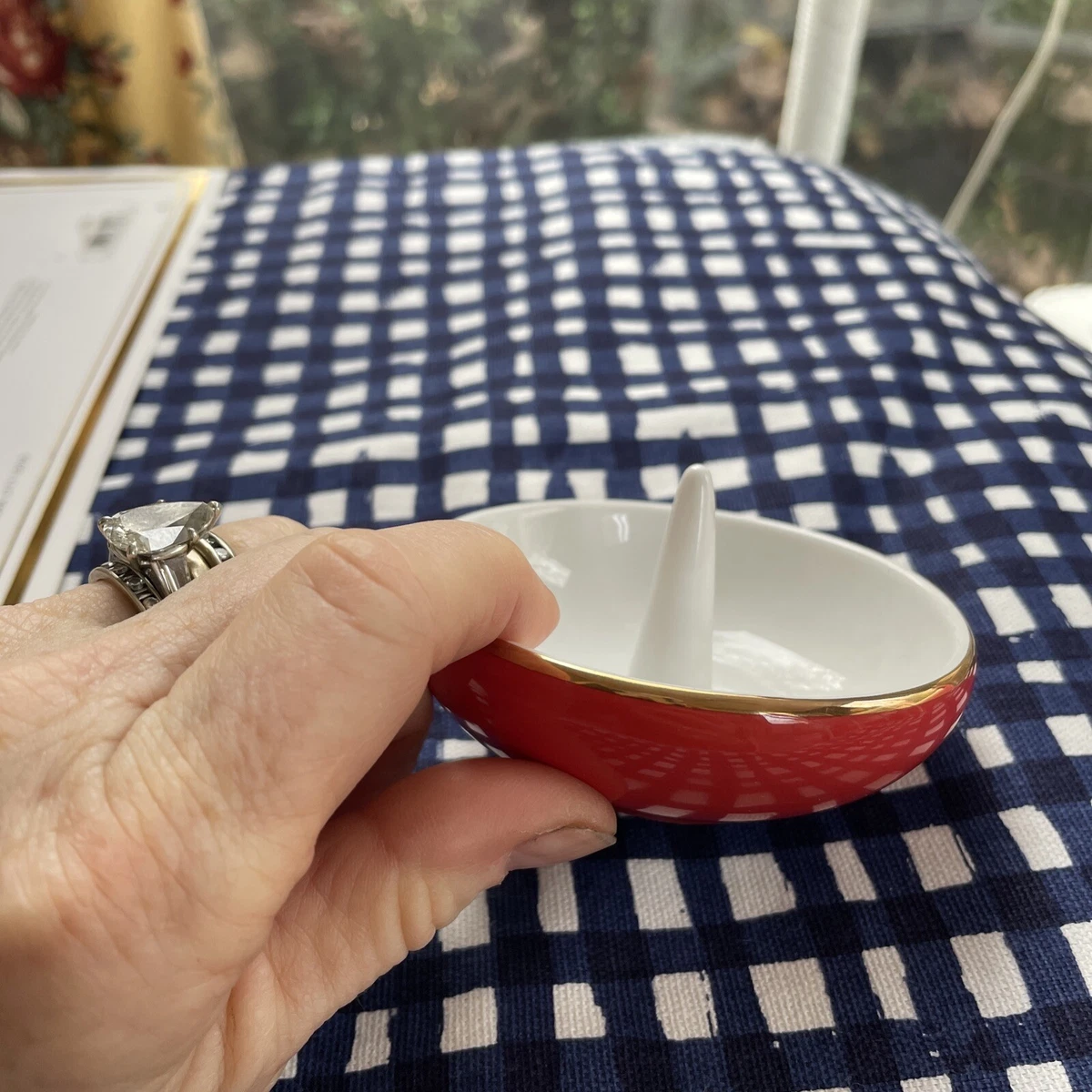 New Kate Spade LENOX Ring It Up Ring Holder Red 3.5