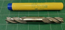 TWO, 2  End Mills USA 9/16" Double End HSS 5" OAL,  5/8" Shank, 4Flute, RH NOS