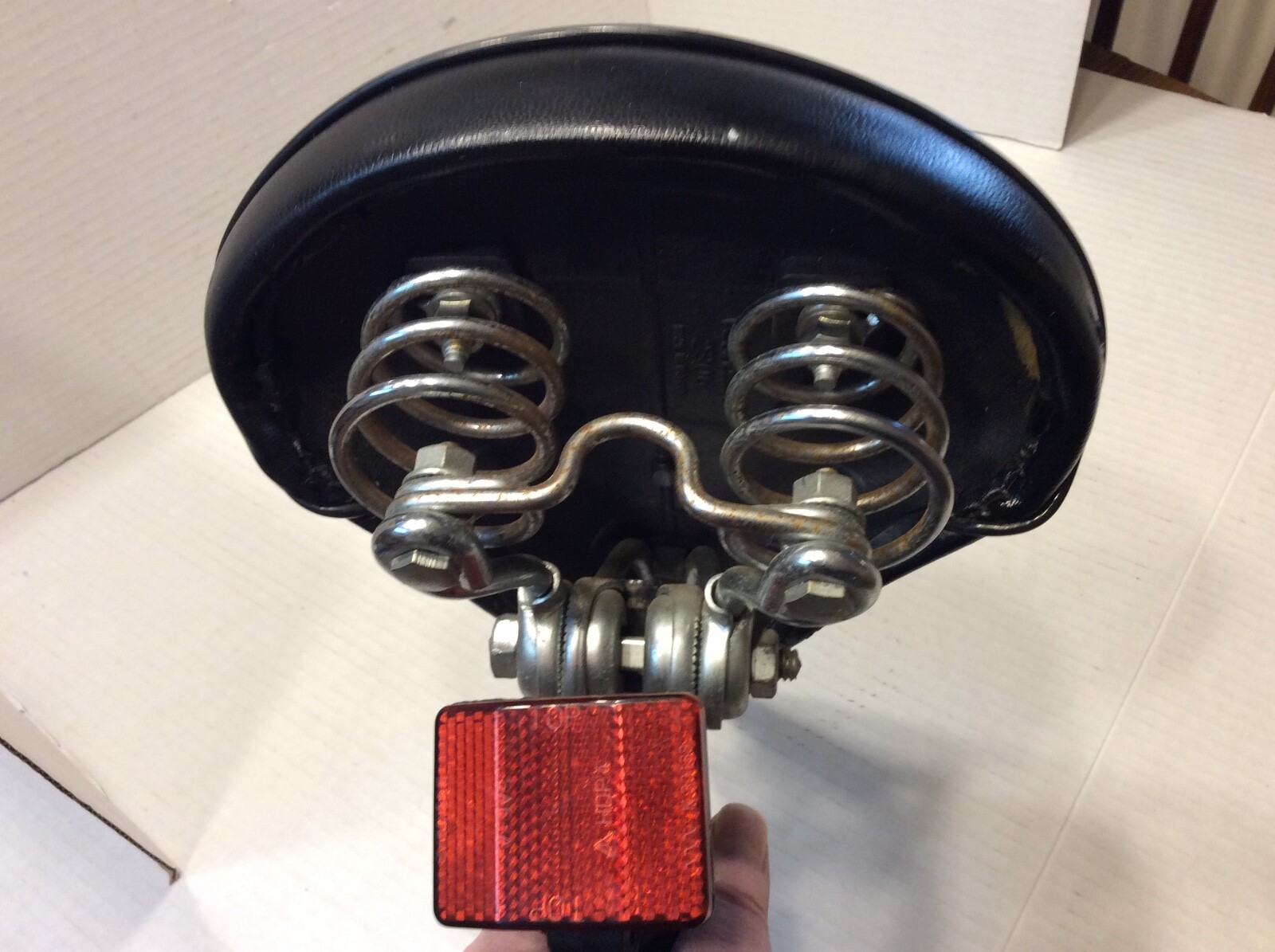 Vintage Viscount bicycle saddle seat dual springs & reflector eBay