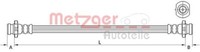 Metzger 4111583 Bremsschlauch Passend FüR Nissan Renault