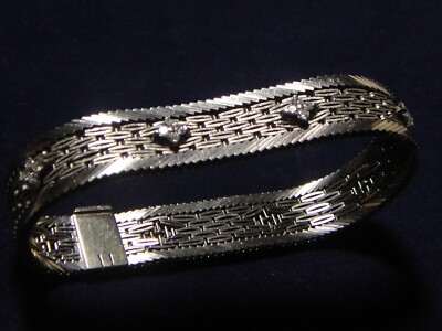 Bracelet Vintage Or Gold 18k 750 Poinçon 46,23g Lg 186mm 32x Diamant J Paimbault