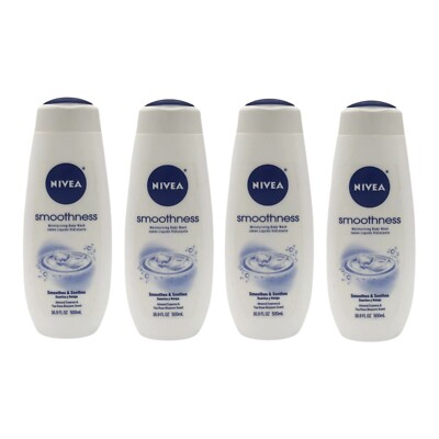 4 Pack Nivea Touch of Smoothness Body Wash 16.9 oz Tea Rose Almond Moisture HTF