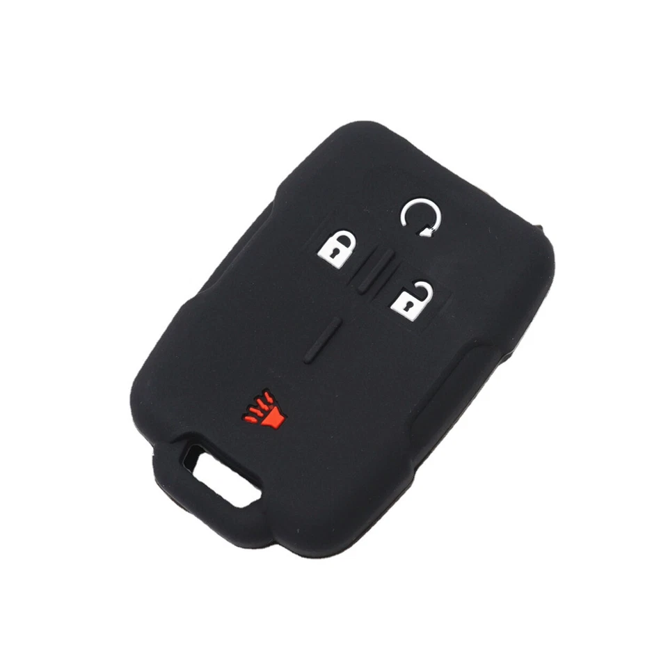 2Pcs 4 Buttons Silicone Key Fob Cover Keychain for GMC Yukon Chevrolet Suburban Foto 3 de 4