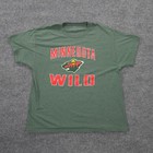 Minnesota Wild Shirt Mens Xl Green Spellout Graphic Logo Nhl Hockey Champion