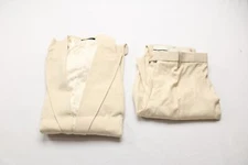 Wangyue Men's 2-Piece Slim One Button Jacket Suit Set CG2 Beige See Description