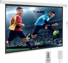 Motorized Projector Screen 84",16:9 4K HD Electric Projector Screen Wall Mounted