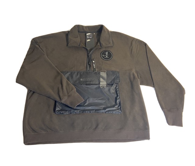 Nike NSW Af1 Air Force NASA Half-zip Fleece Top Aj0801-220 Brown/black  Medium for sale online | eBay