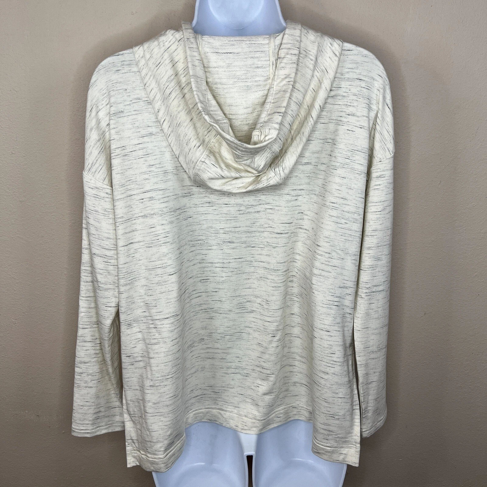 OFF WHITE NUOVO Banana Republic Avorio Bianco Felpa con Cappuccio Morbida Terry Elasticizzata Piccolo Pullover con Cappuccio