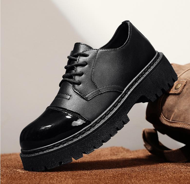 SAOLA Mocassino uomo nero punk stringato tacco chukky morbido derby scarpe pompa Oxford Creeper
