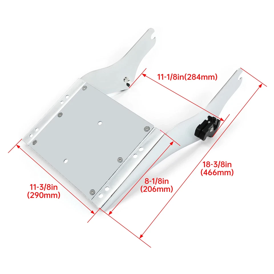 Razor Pack Trunk Mount Rack Backrest For Harley Touring Road Street Glide 97-08 - Image 4 of 4