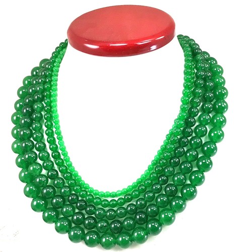 Collar con cuentas de piedras preciosas hecho a mano joyería redondo suave con broche de langosta plateada - Imagen 107 de 241